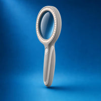 VISOLUZ magnifier, side view, blue studio background